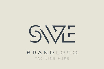 SWE abstract letter logo design. Modern Business Logo Design With Abstract Typography and Contemporary Style