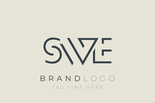 SWE abstract letter logo design. Modern Business Logo Design With Abstract Typography and Contemporary Style