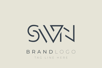 SWN abstract letter logo design. Modern Business Logo Design With Abstract Typography and Contemporary Style