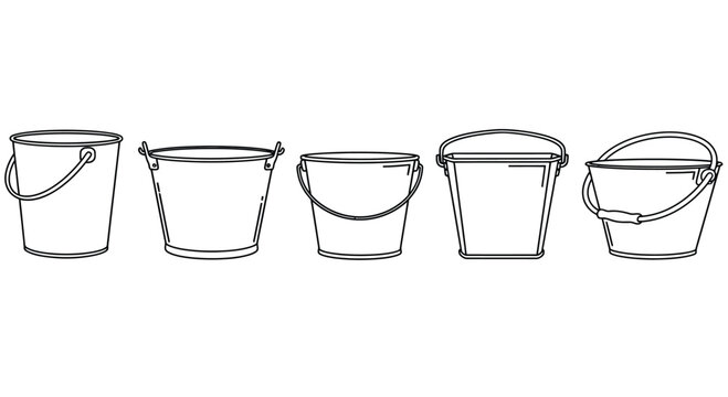 Collection of buckets in various sizes