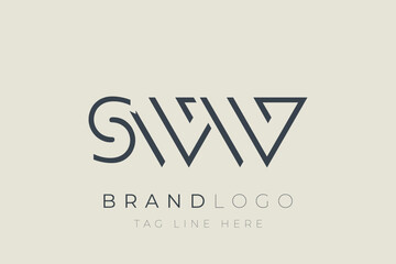 SWW abstract letter logo design. Modern Business Logo Design With Abstract Typography and Contemporary Style
