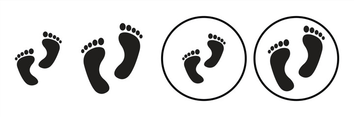 Set different human footprints. Baby footprint - stock vector. illustration
