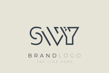 SWY abstract letter logo design. Modern Business Logo Design With Abstract Typography and Contemporary Style