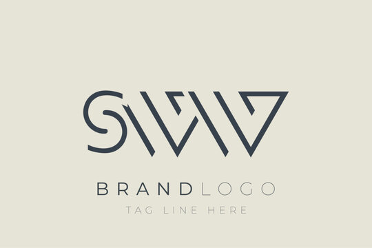 SWW abstract letter logo design. Modern Business Logo Design With Abstract Typography and Contemporary Style
