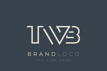 TWB abstract letter logo design. Modern Business Logo Design With Abstract Typography and Contemporary Style