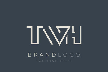 TWH abstract letter logo design. Modern Business Logo Design With Abstract Typography and Contemporary Style