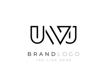 UWJ abstract letter logo design. Modern Business Logo Design With Abstract Typography and Contemporary Style