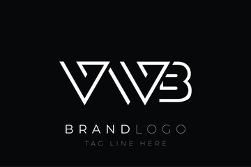VWB abstract letter logo design. Modern Business Logo Design With Abstract Typography and Contemporary Style