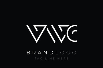 VWC abstract letter logo design. Modern Business Logo Design With Abstract Typography and Contemporary Style