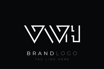 VWH abstract letter logo design. Modern Business Logo Design With Abstract Typography and Contemporary Style