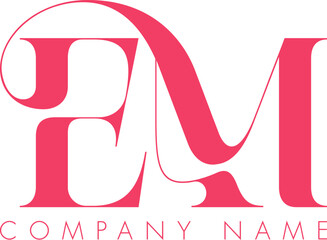 Abstract Initial Letter EM Logo Design.