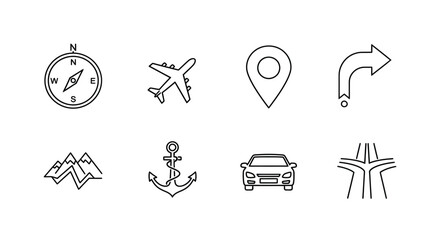 Fototapeta premium Various navigation and travel icons