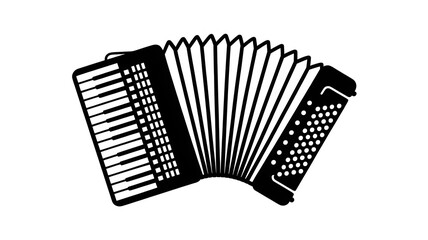 Vintage accordion instrument in classic black and white
