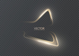 Golden light trails moving in a smooth, curved, abstract wave pattern, creating a dynamic illuminated effect ideal for technological or celebratory backgrounds