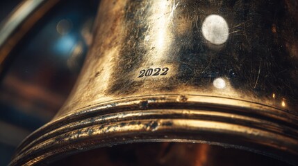 A close up of a metal object with a number