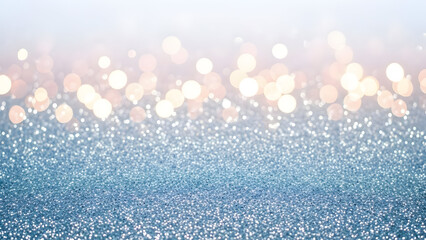 Blurry cityscape with sparkling water in the foreground at dusk or dawn