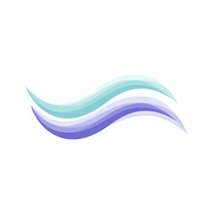 Obraz premium Abstract wave icon, modern flat design, smooth motion friendly shapes