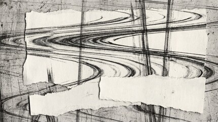 Intricate line patterns isolated on white background