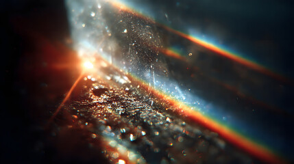 light leak overlay effect with colorful light leaks,retro grain noisy film distressed texture light leak flare on black background,old film projector,abstract background with rainbow light