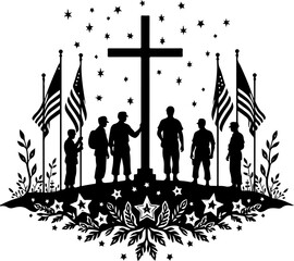 Fallen Heroes Memorial Cross Silhouette
