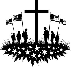 Fallen Heroes Memorial Cross Silhouette