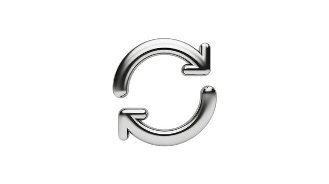 3D Modern reload symbol icon concept