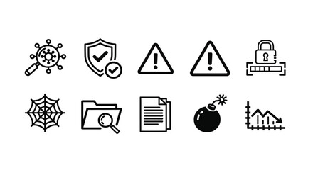 Cybersecurity and data protection icons