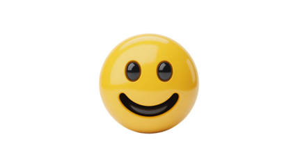 3D Happy smiling face emoji joy
