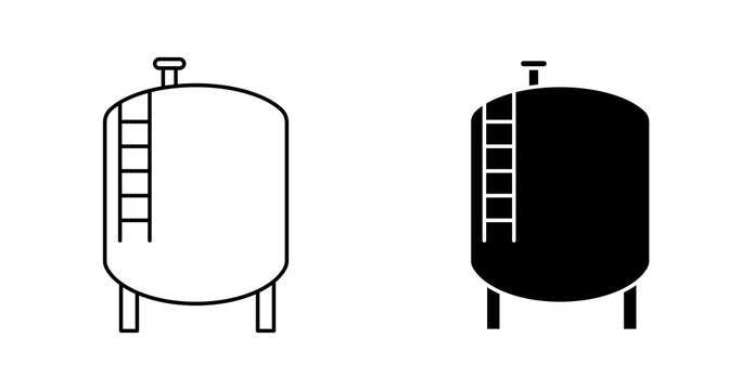 Storage Tank Icon for Industrial Liquid, Fuel and Chemical Container System