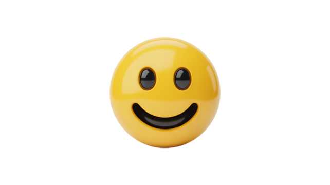 3D Happy smiling face emoji joy - Powered by Adobe