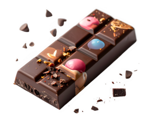 Colorful Chocolate Bar With Assorted Center Fillings.