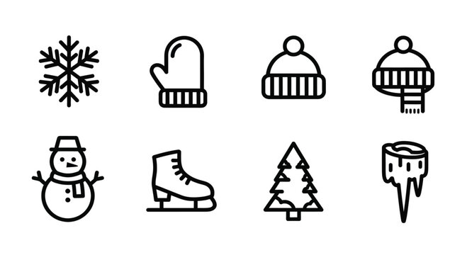 Winter icons collection