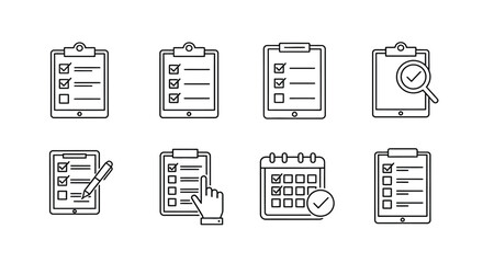 Digital checklist and task management icons