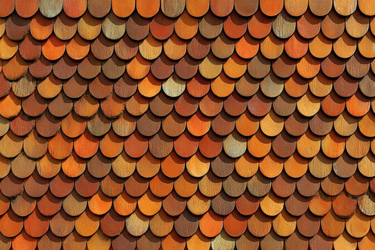 seamless pattern of weathered wooden shingles on a roof