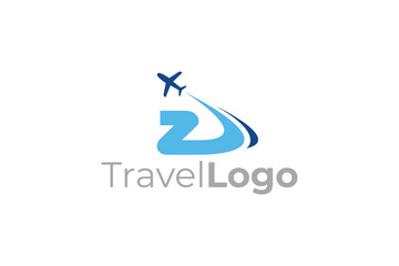 Fototapeta premium Minimal Awesome Trendy Letter Z Travel Logo Design Template
