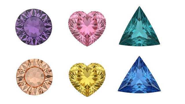 Colorful Faceted Gemstones With Rainbow Edges