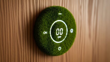 Eco-friendly smart home device with moss covered interface