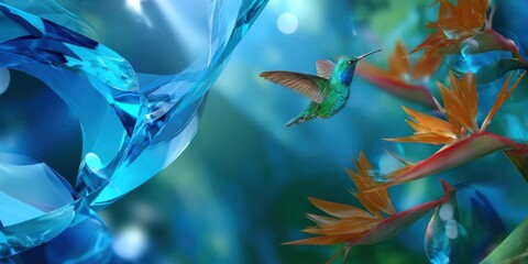 Tropical Green Hummingbird in Flight Authentic Wildlife Advertising and Premium Costa Rica Adventure Marketing Content