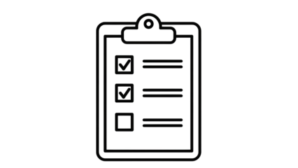 Outline Clipboard Checklist Icon With Checkmarks