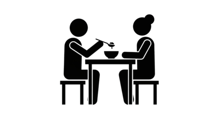 Two People Eating At A Table Icon