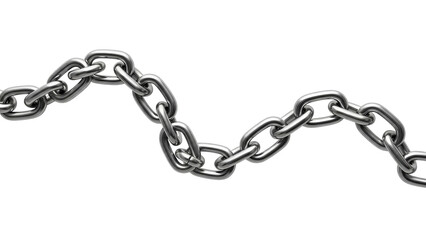 Wavy Metal Chain With Chromatic Aberration On Black Background