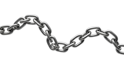 Wavy Metal Chain With Chromatic Aberration On Black Background
