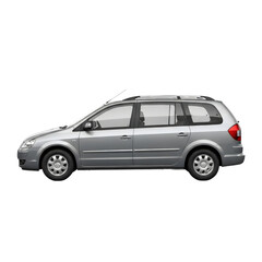 Fototapeta premium Silver station wagon isolated on transparent background