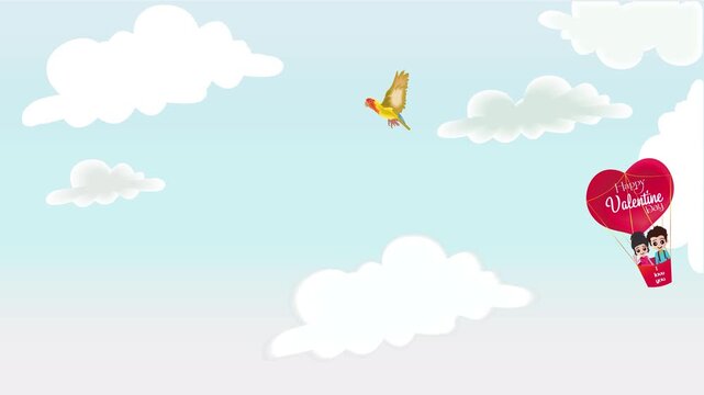 heart shaped balloons in sky