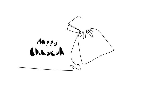 Chuseok Day concept. Single line draw design. Full length animation illustration. High quality 4k footage
