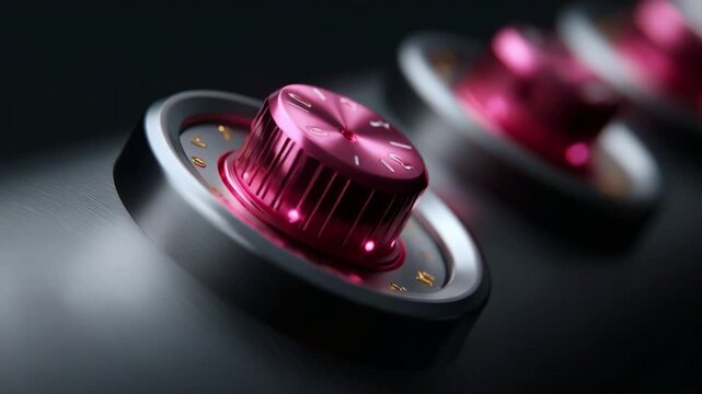 Glistening Precision: A Close-Up View of Stylish Control Knobs Featuring Rich Colors and Intricate Details for Modern Appliances and Integrative Technology