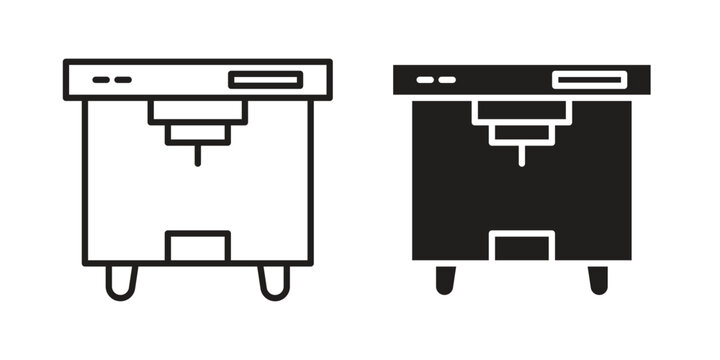 3D printer icons suitable for infographics, websites and print media and interfaces. Line vector icon.
