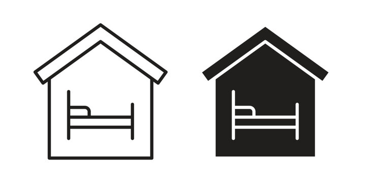 Accommodation icons suitable for infographics, websites and print media and interfaces. Line vector icon.