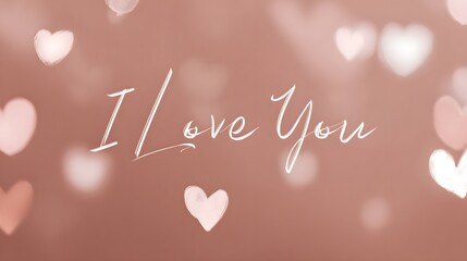 Romantic background featuring soft bokeh hearts in shades of pink and white, with elegant handwritten text expressing love, perfect for Valentine's Day or romantic occasions