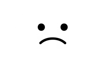 Sad face icon showing negative emotions like feeling down, worry, and depression, for user interface and messaging apps